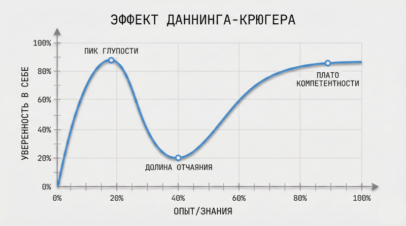 Эффект Даннинга-Крюгера простыми словами и примеры